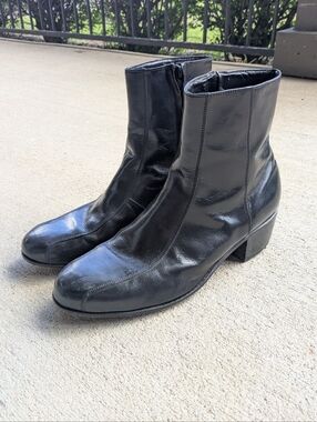 Vintage Florsheim Duke Bike Toe Leather Zip Up Boots